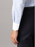 Horizontal ツイル クレリック｜ブルーストライプ（スリムフィット